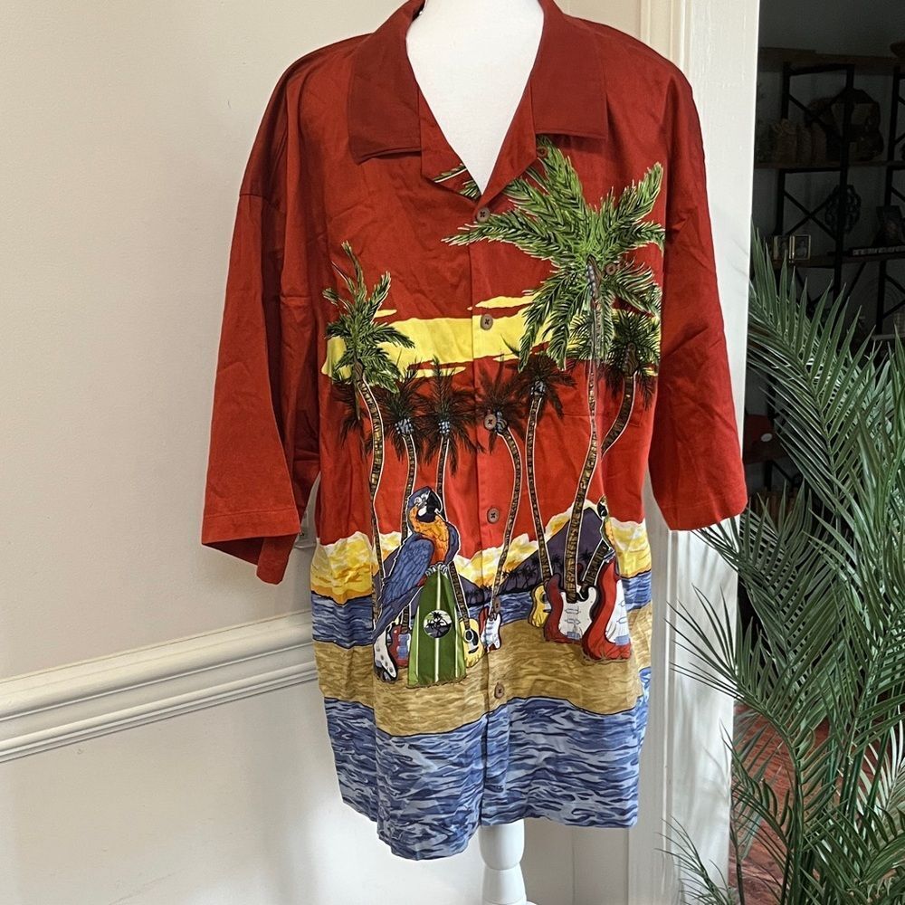 NWOT Chillwear Hawaiian Button Down Shirt Size XXL 100% cotton